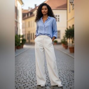 NWOT Rag & Bone White Wide Leg Pants